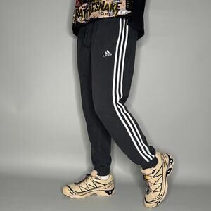 Vintage Y2K Adidas Sweatpants Mens S Smoke Black White 3 Stripes Cotton Joggers